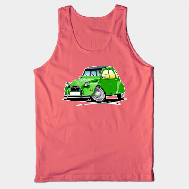 Citroen 2CV Green Classic Car Art Tank Top by y30man5